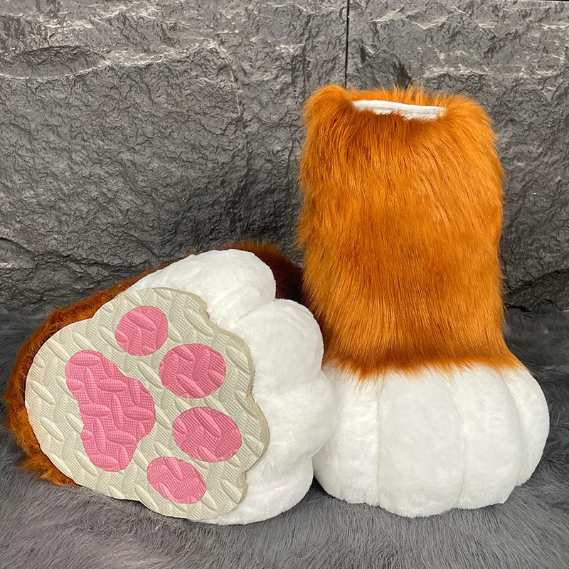 Fursuit Feet Paw Shoes Kit Plush Furry Boots Fursuit Costume Paw Shoes Halloween Accessories Cosplay Costume Comic Exhibition - view 3
