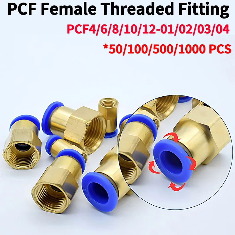 Push to Connect Tube Fitting 4/6/8/10/12mm Tube OD x G1/4 1/8 1/2 3/8 Female Straight Pneumatic Connecter Connect Pipe Fitting