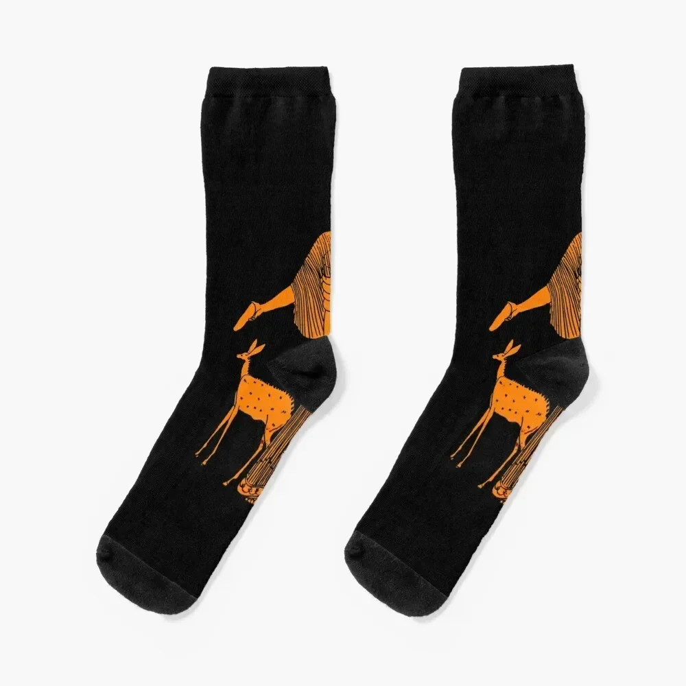 Artemis red figure ancient Greek design Socks winter thermal christmass gift essential Hiking boots Socks Male Women's