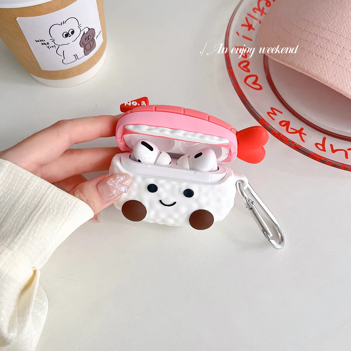 Cartoon Sushi  Earphone Case for Samsung Galaxy Buds 3 Pro Silicone  Protective Headphone Anti-fall Soft Cover cases Accessories