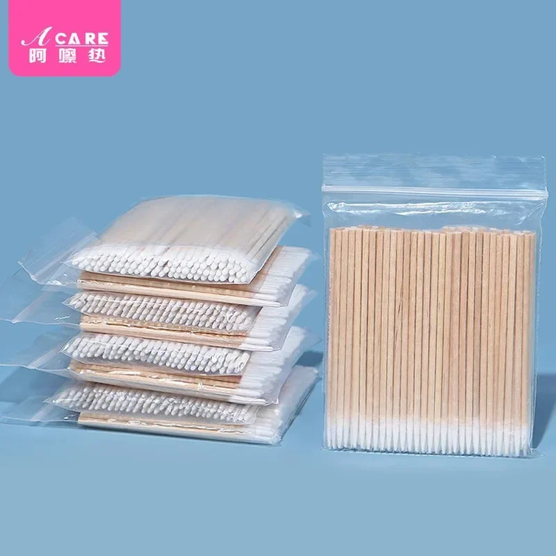 DX01/Cotton Swab/Tattoo Embroidery/A1PQ5-Pointed Single and Double-Headed Cotton Swab Makeup Makeup Removal Wooden Stick