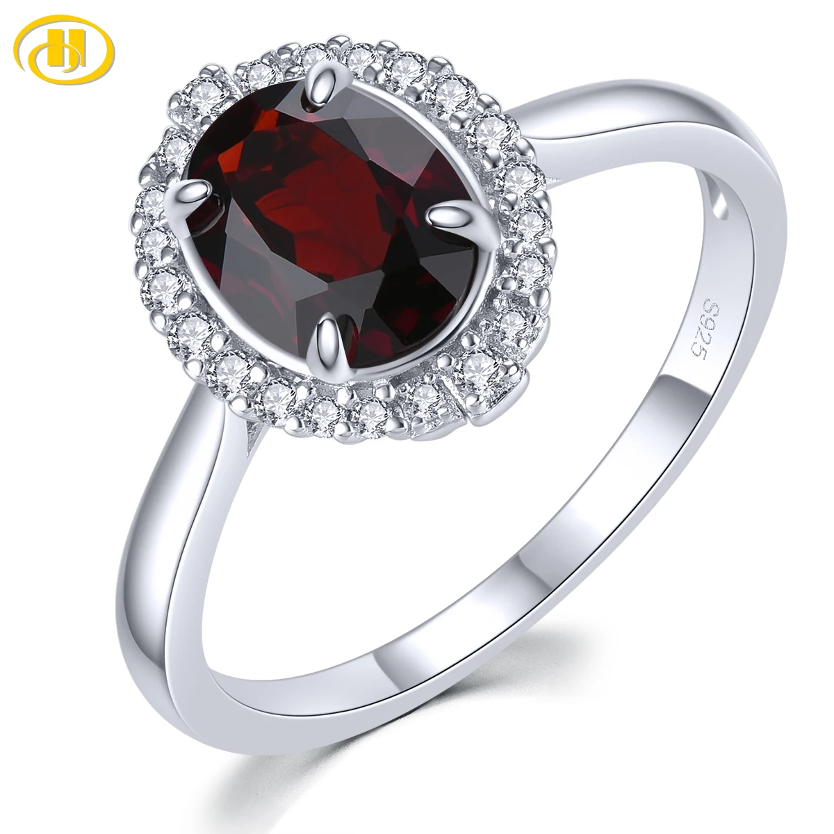 Natural Red Garnet Solid Sterling Silver Rings 1.4 Carats Genuine Birthstone Women Romantic Fine Jewelry Gifts Original Design