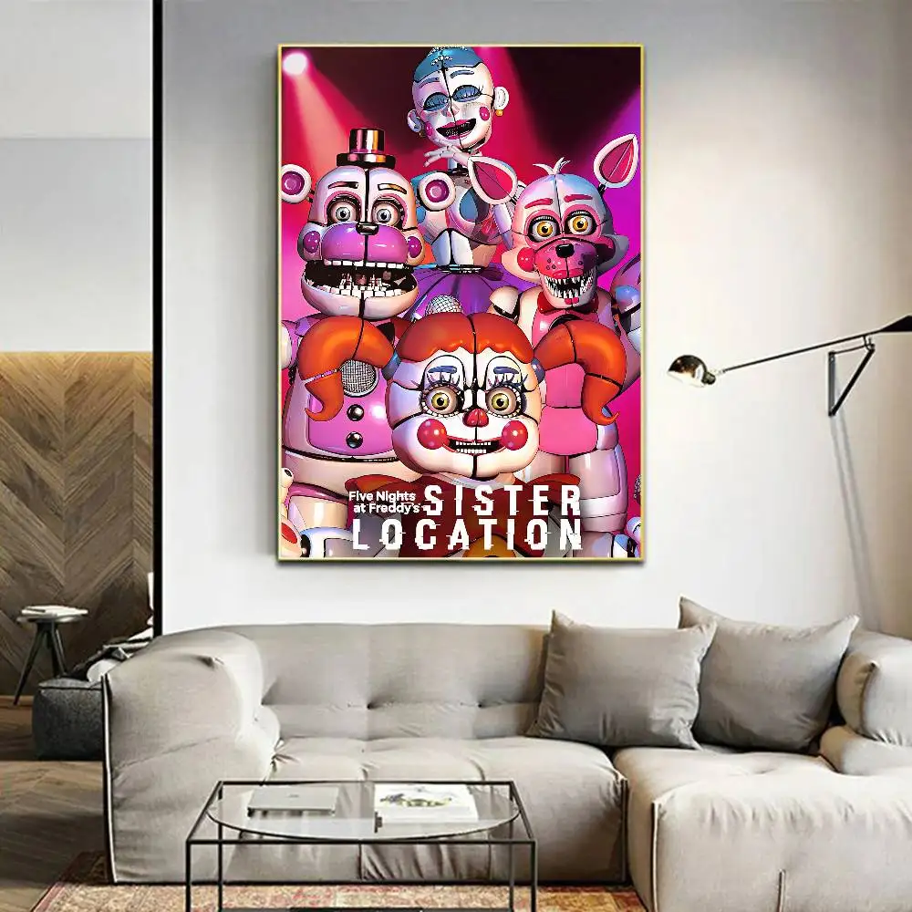 ألعاب إثارة F-Freddys خمس ليال ملصقات عتيقة ورق أبيض لاصق يطبع ملصقات عمل فني ملصقات جدار #3