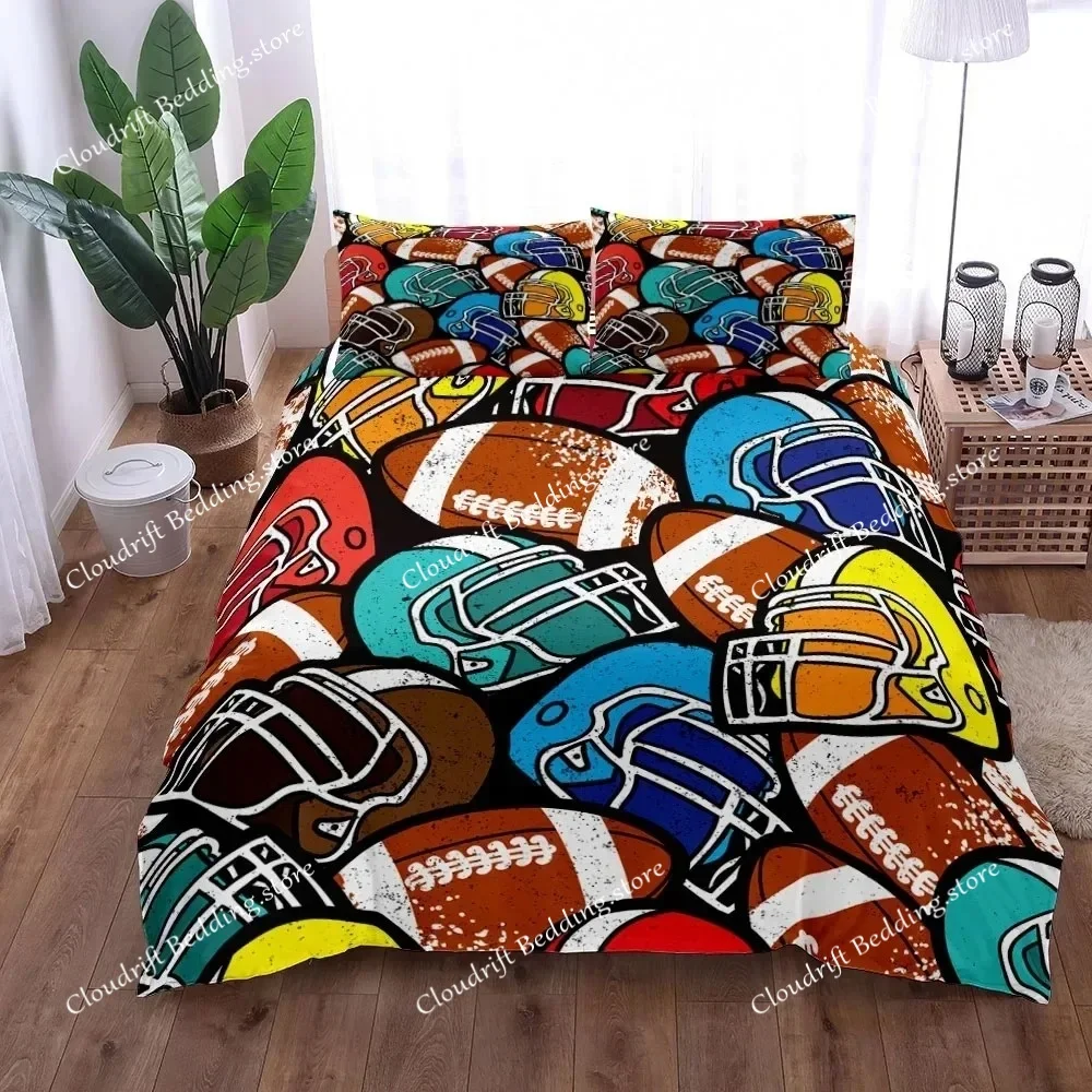 

3D Print National Football Poster Duvet Cover Set King Queen Double Full Twin Single Size Bed 3PCS Fashion Bedding Set