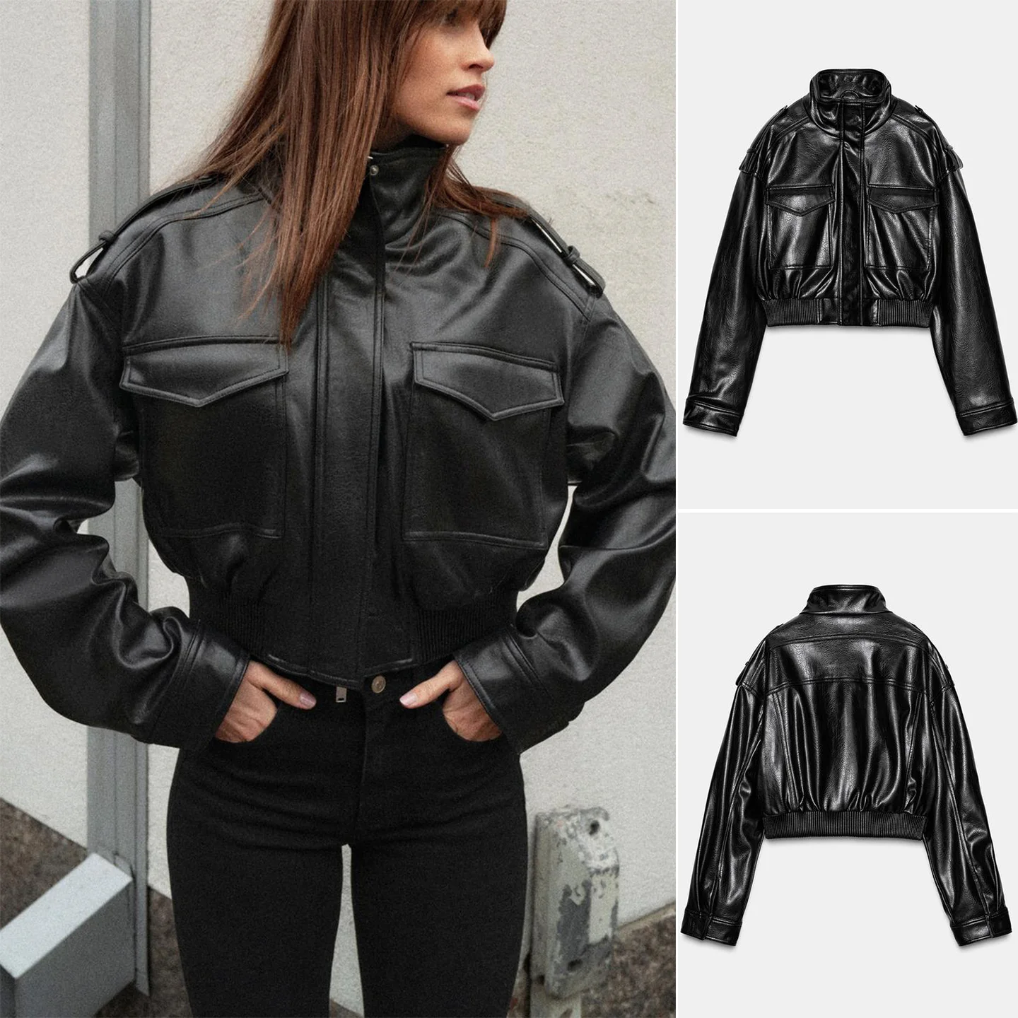 عارضة طويلة Sve سستة بو الجلود Jaet المرأة الخريف الشتاء جديد وصول مربوط معطف الترفيه Sle ort طول