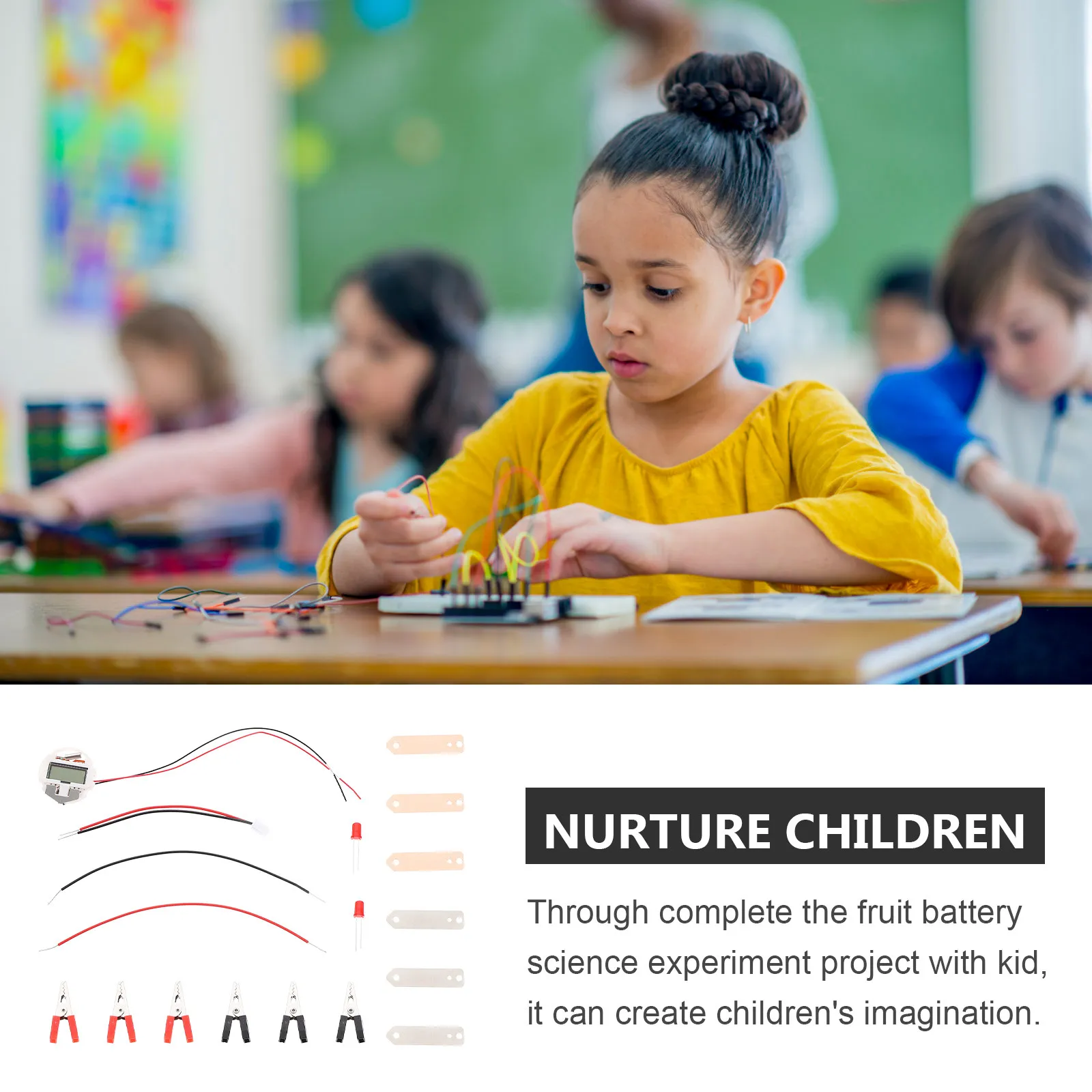 

2Sets Fruit Experiment Kit Potato Science Learning Tool for Kids DIY Electricity Generation Educational Physics Project