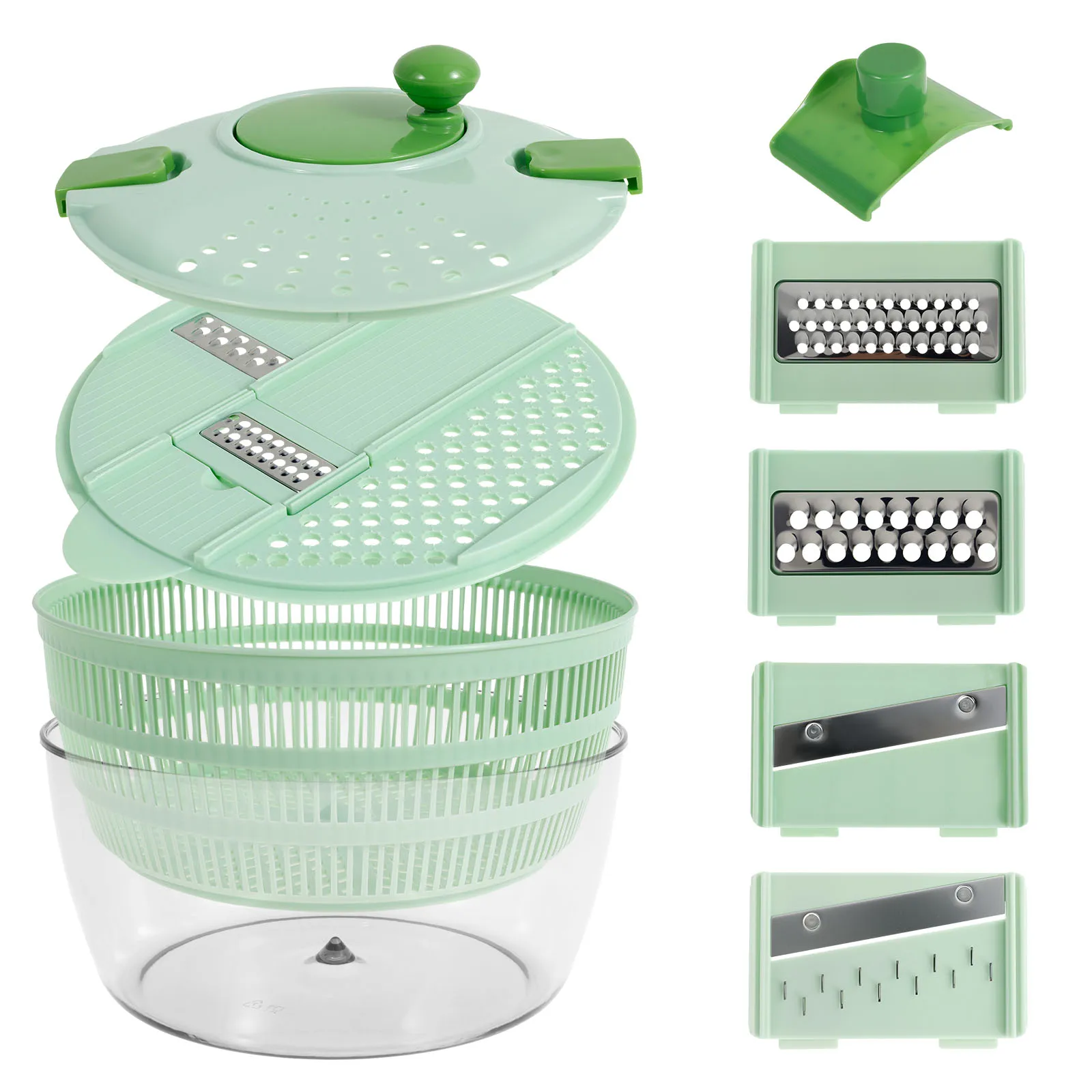 

Vegetable salad cleaning rotating bowl with 3 Blade 4000 ml Large Capacity Lettuce Dehydrator for Herb Berry