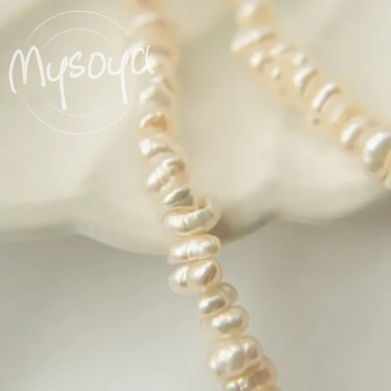 

MYSOYA White Baroque Freshwater Pearl Bracelet 2-3mm With Gift Box For Her/Him Birthday/Wedding/Christmas/New Year Gift