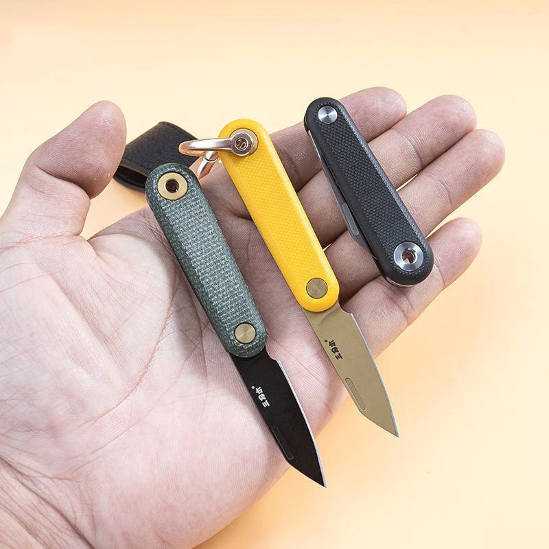 Imagem -03 - Non-slip Handle Folding Knife Lâmina de Aço Bolso Portátil Chaveiro Pequeno Handy Tool 325s Color Fruit 12c27 G10