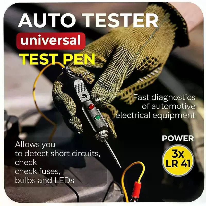 Multifunctional Automotive Voltage Tester DC6-24V Dual-color LED Car Voltage Test Probe With Buzzer High Sensitivity