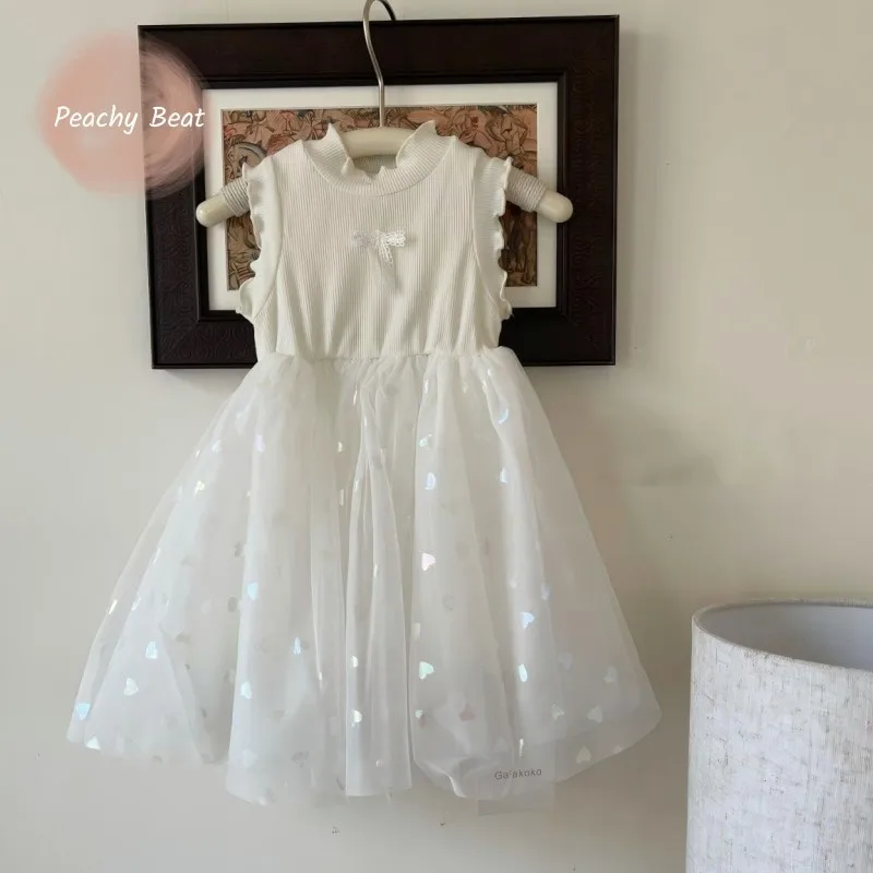 Newborn Baby Girl Princess Cotton Lace Bow Dress Sleeveless Infant Toddler Child Vintage Tulle Vestido Summer Baby Clothes 0-2Y