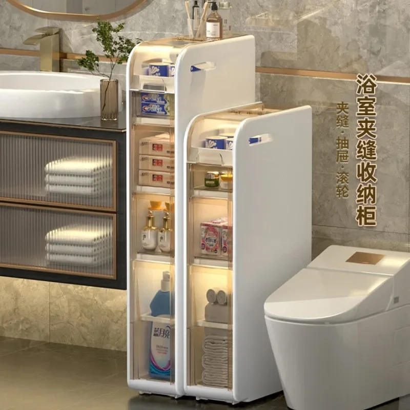 Bathroom crevice cabinet rack storage trolley