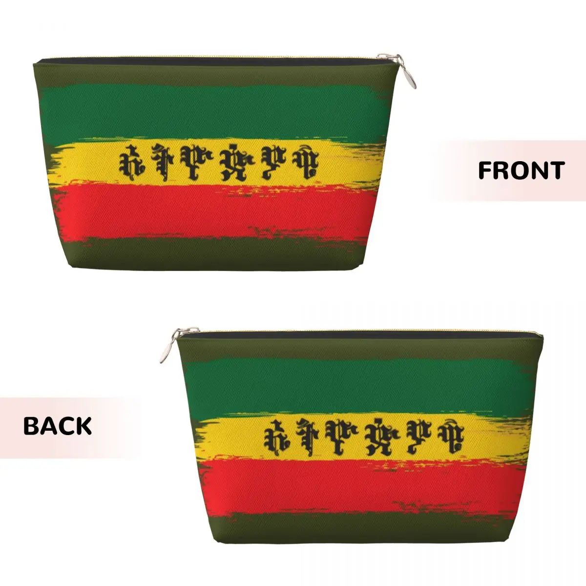 Custom Ethiopia Flag With Ethiopian Amharic Travel Toiletry Bag Rasta Jamaica Proud Cosmetic Makeup Bag Beauty Storage Dopp Kit