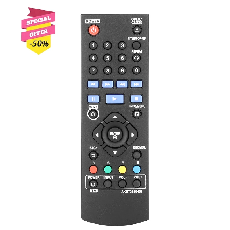 AKB 73896401   Pilot zdalnego sterowania do odtwarzacza DVD Blue-Ray Disc BP250 BP335W BD640 BP135N BP135W BP135 BP240 BP300 BP145 BP155N BP200