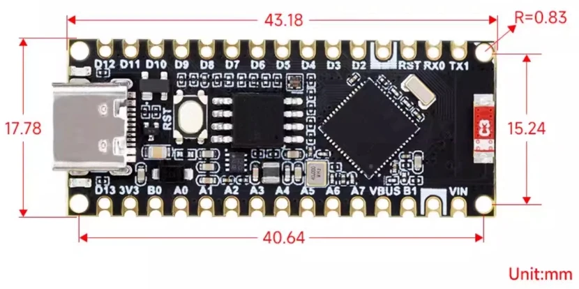 Nano IoT Entwicklungsboard für ES32-S3R8 ES32-S3 WiFi BLE Dual-Core 16MB Flash 8MB PSRAM MicroPython Typ-C – Detail 3