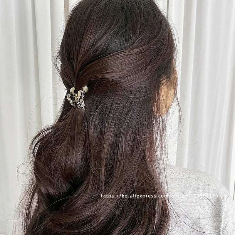 French petal diamond hair clip ~ South Korea France gold standard hair clip, small temperament side clip bangs clip
