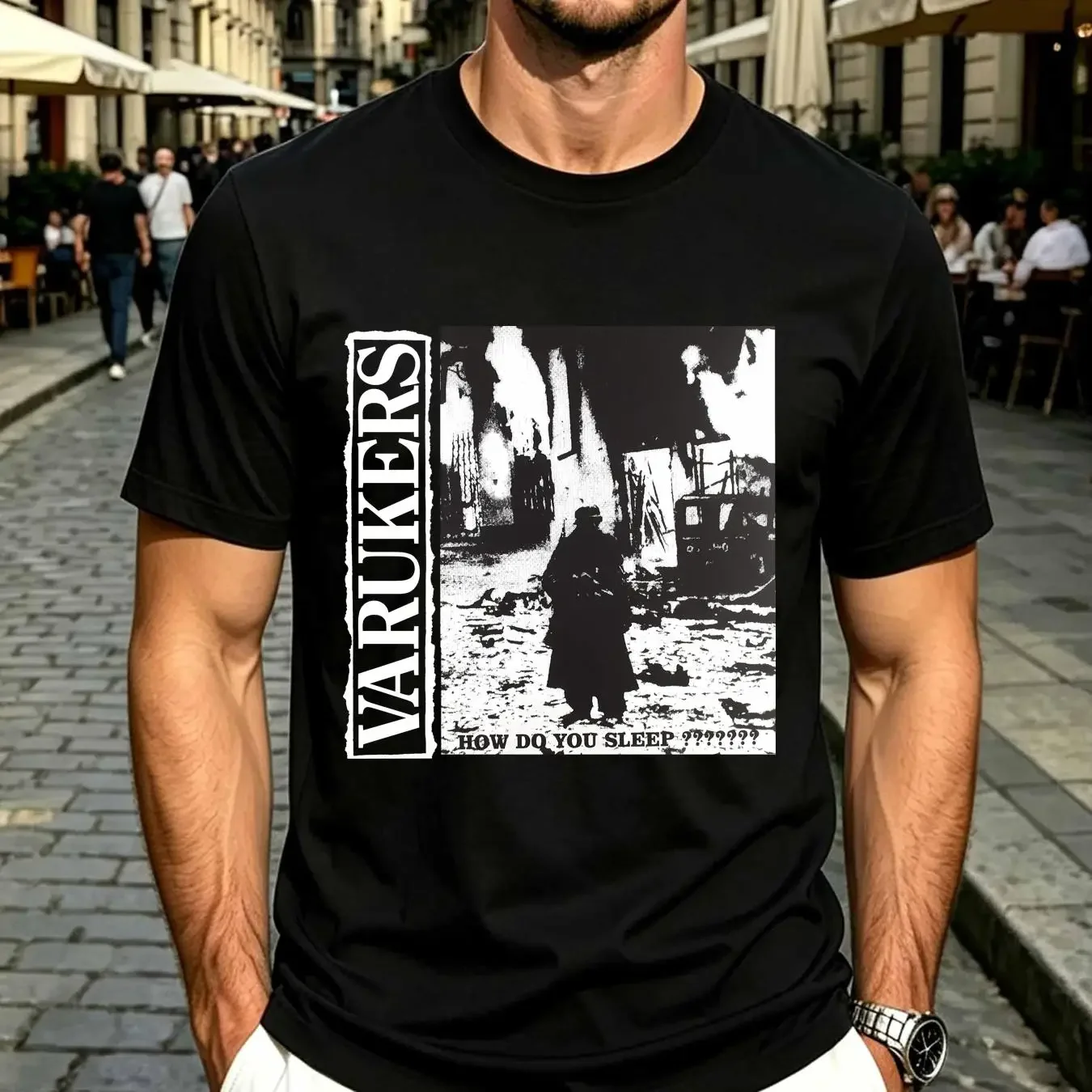 washed T Shirt The Varukers How Do You Sleep Punk Rock Music England Band Size L 2XL vintage Washed Top For Everyday Wear