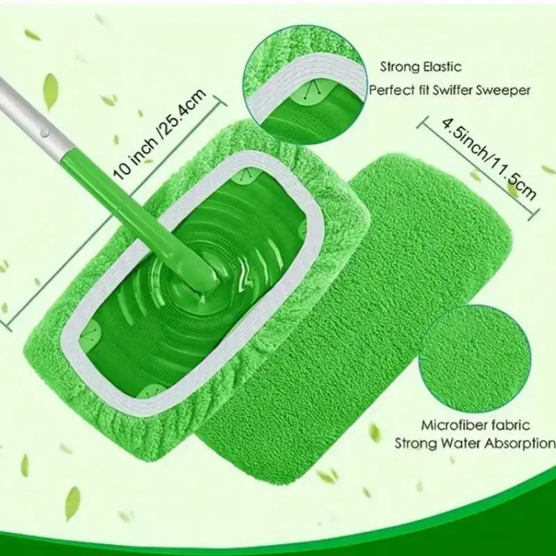 4 Stück Wiederverwendbare Wischmop-Pads aus ultrafeiner Faser mit hoher Wasseraufnahmefähigkeit, keine Rückstände, für die tägliche Pflege von Marmorböden. – Detail 10