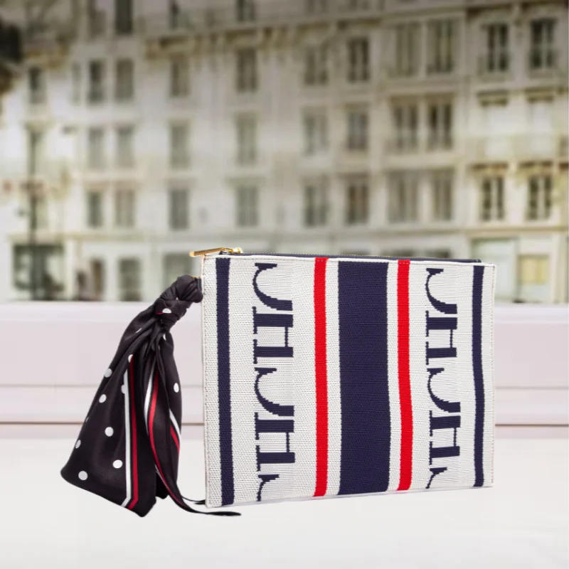 

CHCH Carolina Herrera женская сумка в этническом стиле в стиле ретро, высококачественная лента, украшение, повседневный дорожный фильм, женский клатч