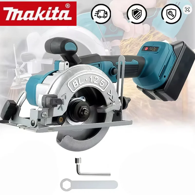 

Бесщеточная аккумуляторная циркулярная пила Makita 5 дюймов, ручная многофункциональная пила для резки дерева и металла, электроинструмент для аккумулятора 18В
