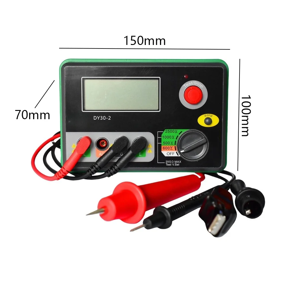 Digital Insulation Resistance Tester DY30-2 with 500V 1000V 2500V Test Voltages for Automotive Electrical Testing