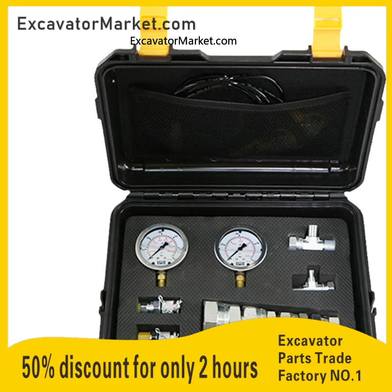 Excavator breaker hammer pressure test gauge pressure test joint hook gun head pipeline hydraulic oil test tool Excavator Spare