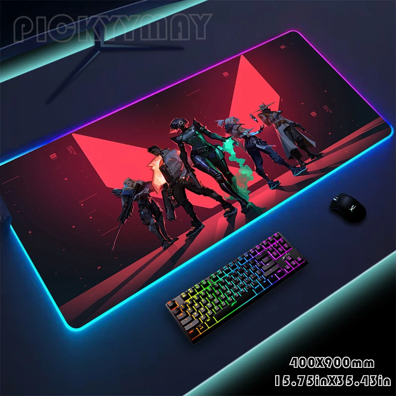 

Valorant RGB Gaming Mousepad Desk Pad LED Keyboard Mat Gamer Mousepad XXL Mouse Pad Luminous Mouse Mat Design Mousepads