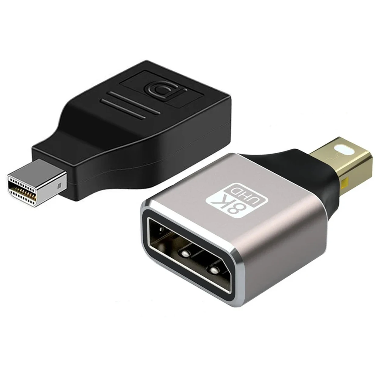 Mini DisplayPort Male to DP Female Bidirectional Adapter 4K 8K Mini DP Converter for Gaming Monitor Macbook Surface Pro PC