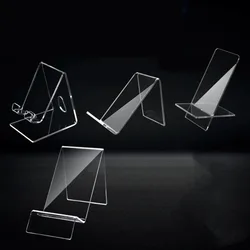 1 Pcs Transparent Cell Phone Holder Acrylic Desktop Lazy Phone Stand Clear Rack For iPhone 16 15 14 13 12 Samsung Xiaomi Mount