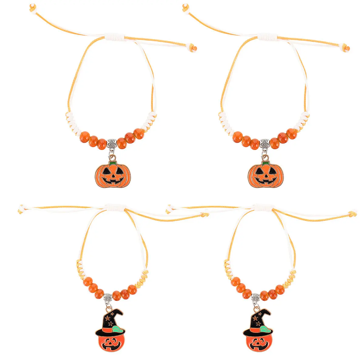 

4Pcs Pumpkin Bracelet Halloween Jewelry Accessories Exquisite Appearance High-Quality Materials Bright Color Unique Design