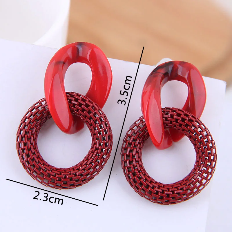 Red Pearl Geometric Hanging Earrings for Women Elegant Drop Earrings Heart Pendants Earrings Fashion Trendy Wholesale Earrings