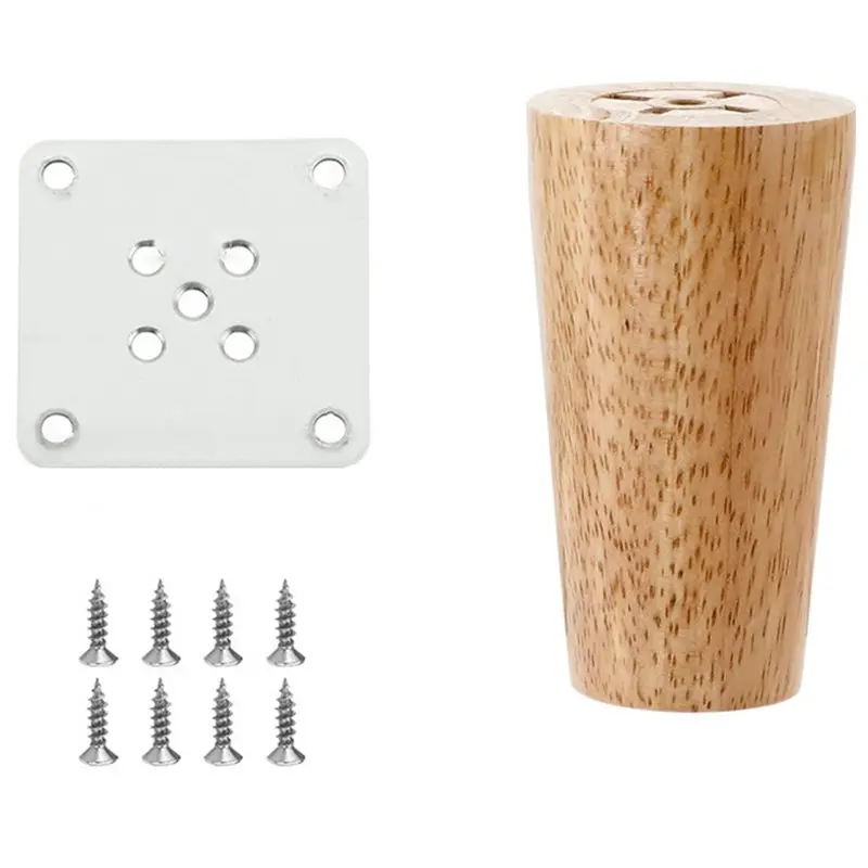 4pack Natural Solid Wood Furniture Leg Table Feets Wooden Cabinet Table Legs Fashion Furniture Hardware Replacement for Sofa Bed