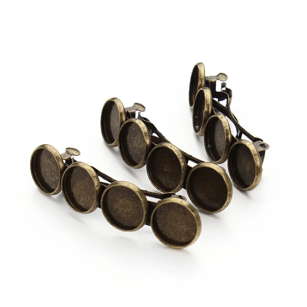 

5 pcs 12mm Copper Base Hair Clips Vintage Unfinished Headdress DIY Accessories Durable Portable Hairpin Style Retro Barrette