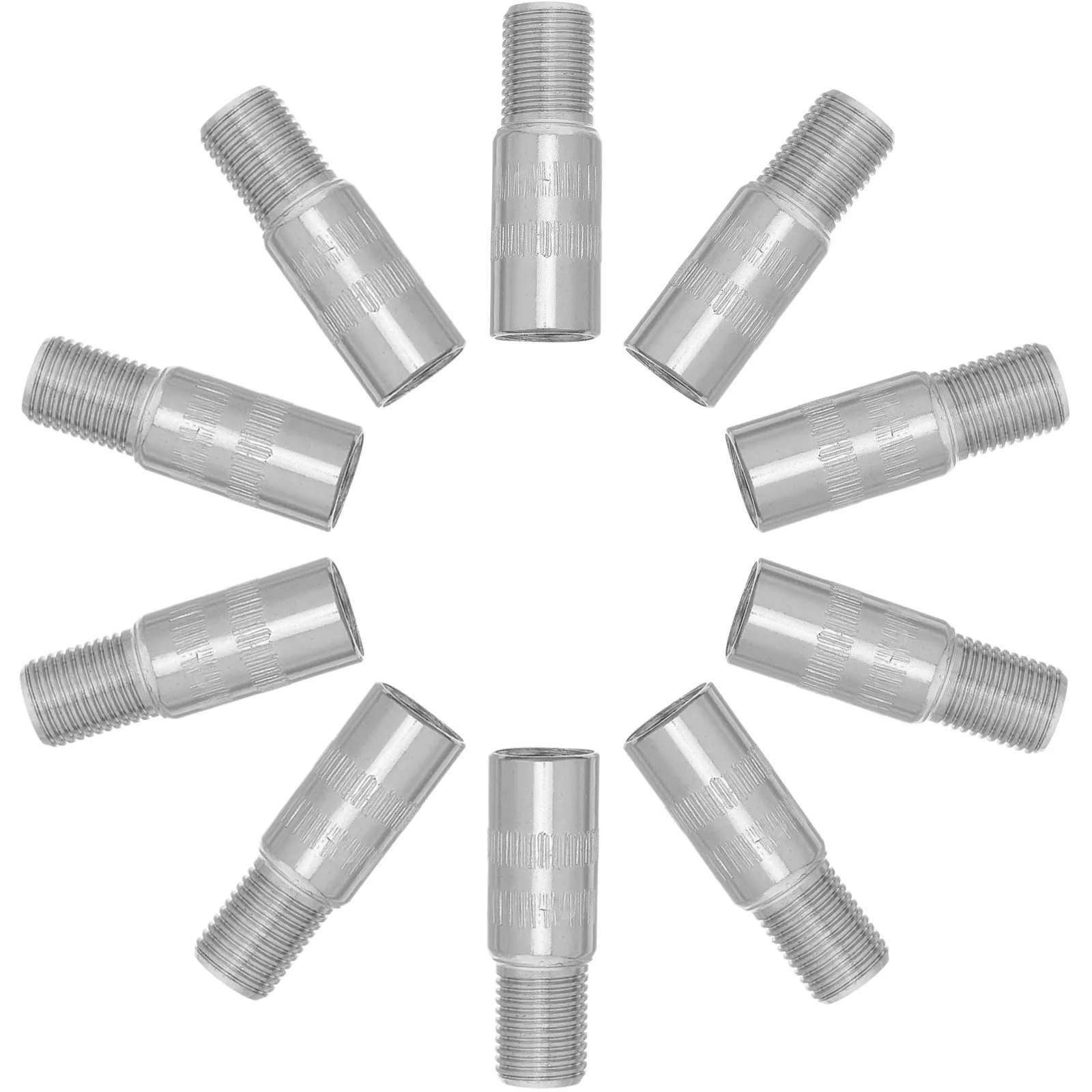 

10Pcs Tire Valve Stem Extensions Copper Chrome Plated Air Valve Extenders 27Mm Diameter 8Mm Hole Car Wheel Inflation Repair Tool