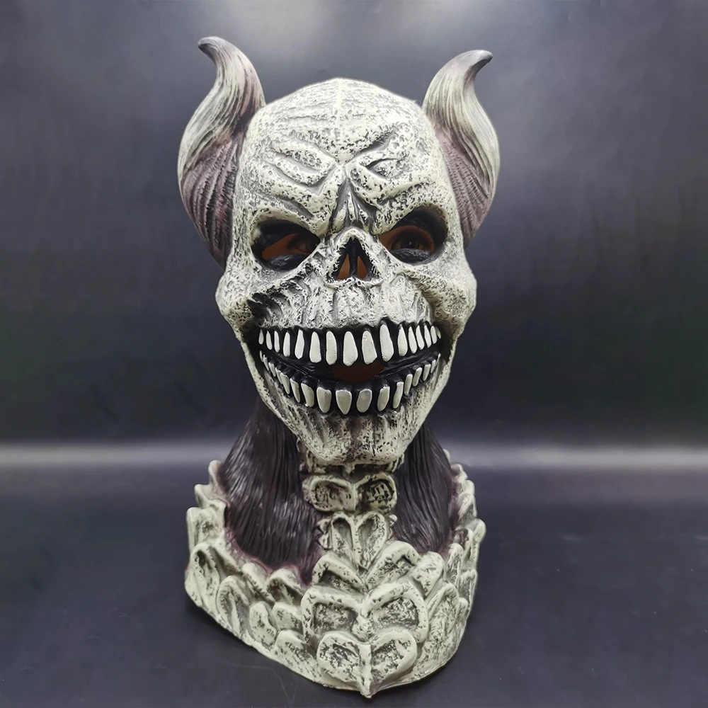 Nuovo Horror Teschio Maschera di Halloween Per Adulti Gioco di Ruolo Parodia Masquerade Resident Evil Horror Cervello Puntelli Costume Del Partito Copricapo 2025