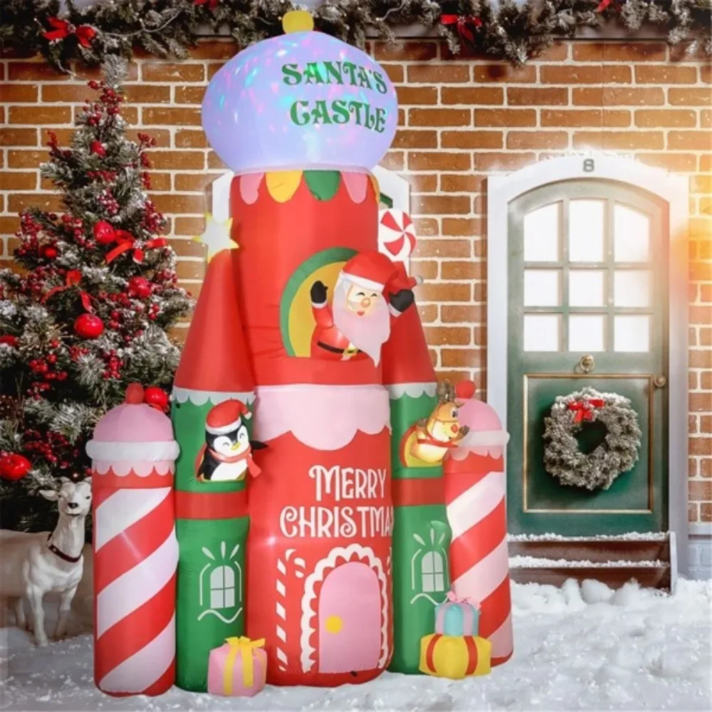 

Christmas inflatable decorations with arches with Santa Claus and snowman inflatable toys bring the Christmas display together