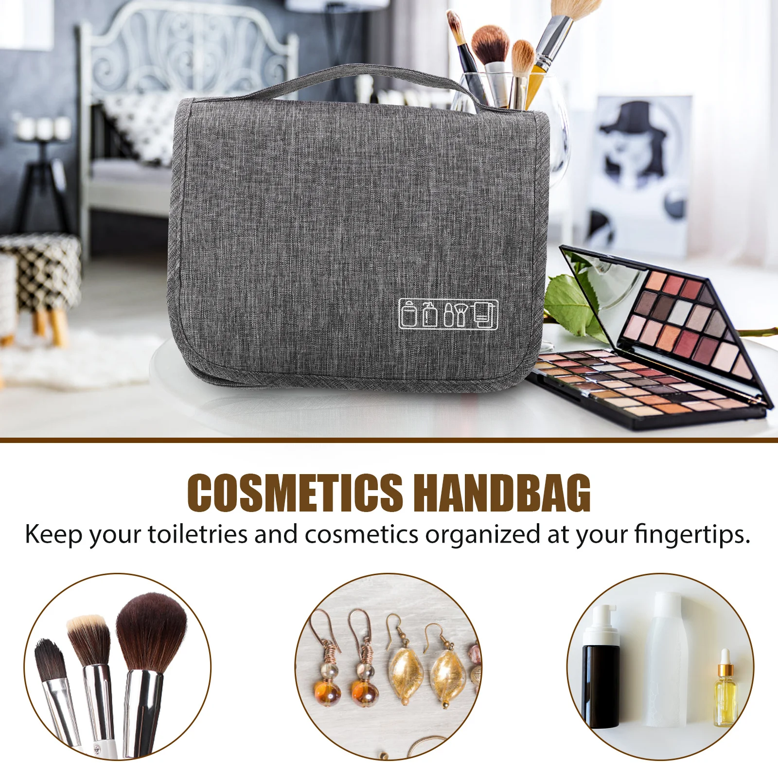 

Hanging Toiletries Bag Large Capacity Inner Hook Organizer Travel Accessories Multipurpose Storage Toiletry Bag