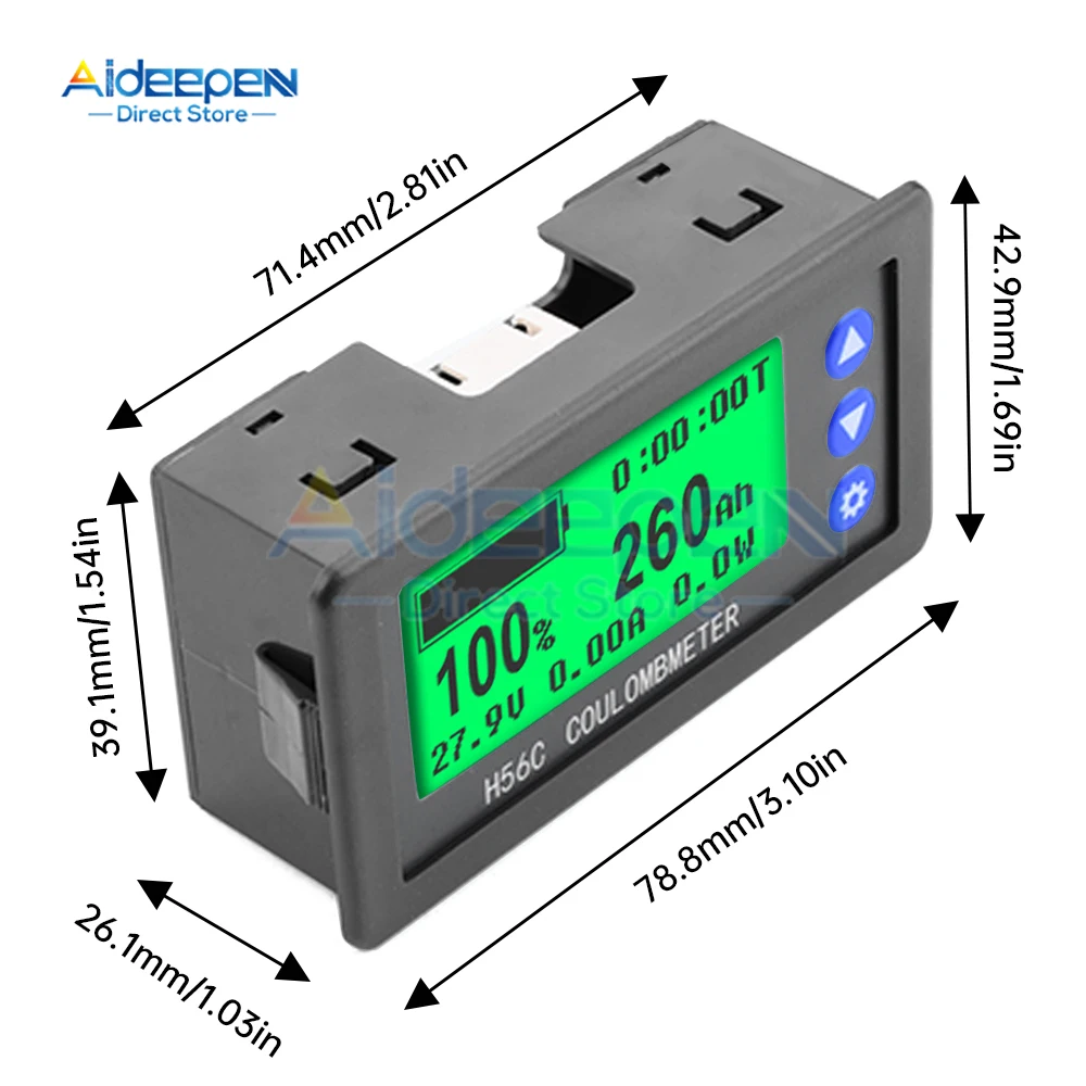 Imagem -05 - Coulomb Meter Capacidade do Monitor Display Lcd Coulomb Tester Voltímetro Detecção de Amperímetro 100a 200a 300a dc 10100v