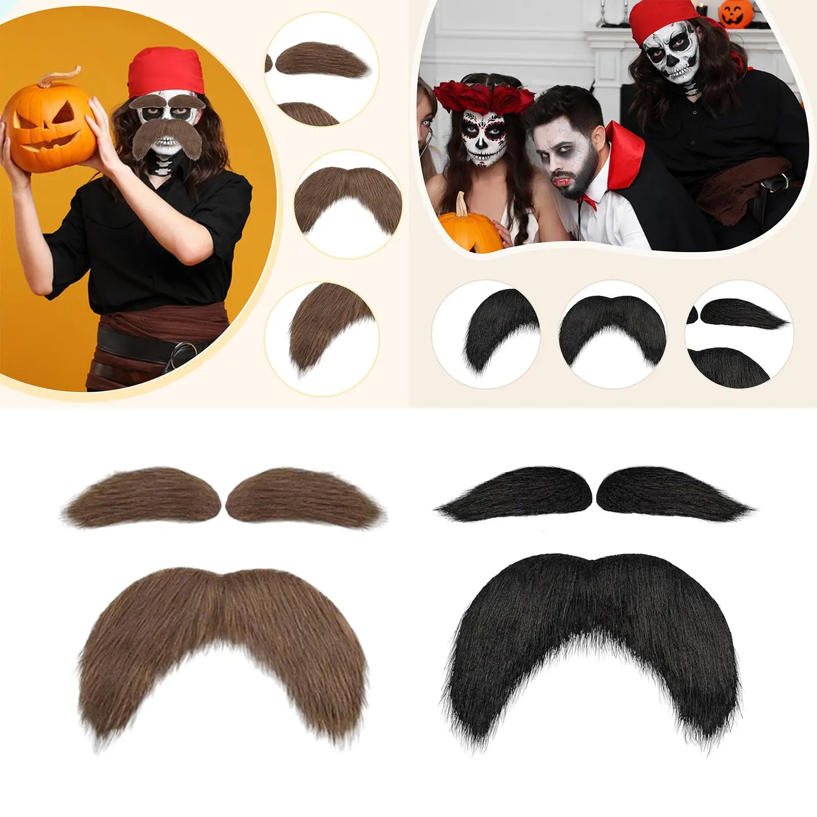 

Fake Mustache Eyebrows Decor Dress up for Masquerade Holiday Festive Performance
