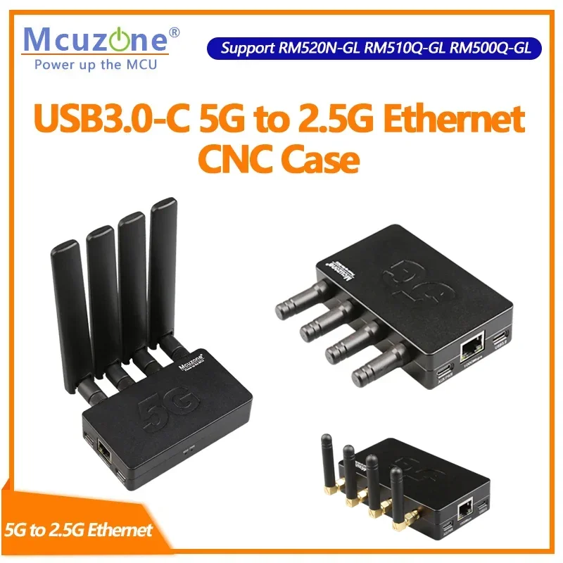 5G M.2 to 2.5G Ethernet(RJ45) USB3.0-C CNC Case,Support RM520N-GL,RM510Q-GL and RM500Q-GL/CN