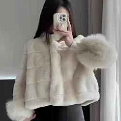 2026 Winter Youth Fashionable Versatile mink Short Stand Collar Fur mink Plush Eco friendly Fur Coat for Women