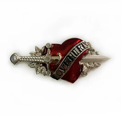 WesBuck Brand Fashion Heart Metal Vintage Belt Buckle Handmade Homemade Accessories Waistband DIY Western Cowboy Rock Style