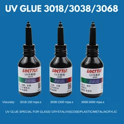 Pegamento UV transparente sin sombras, cristal, plástico viscoso, Metal, acrílico, adhesivo ultravioleta rápido, LOCTTL 3018 3038 3068, 10ML