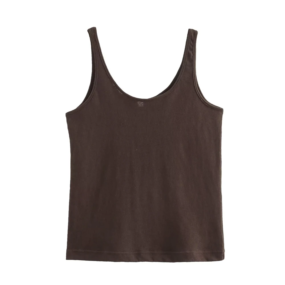 TRAF High quality short tank top, slim fit, can be worn externally with suspender dance tank top, sleeveless trendy style