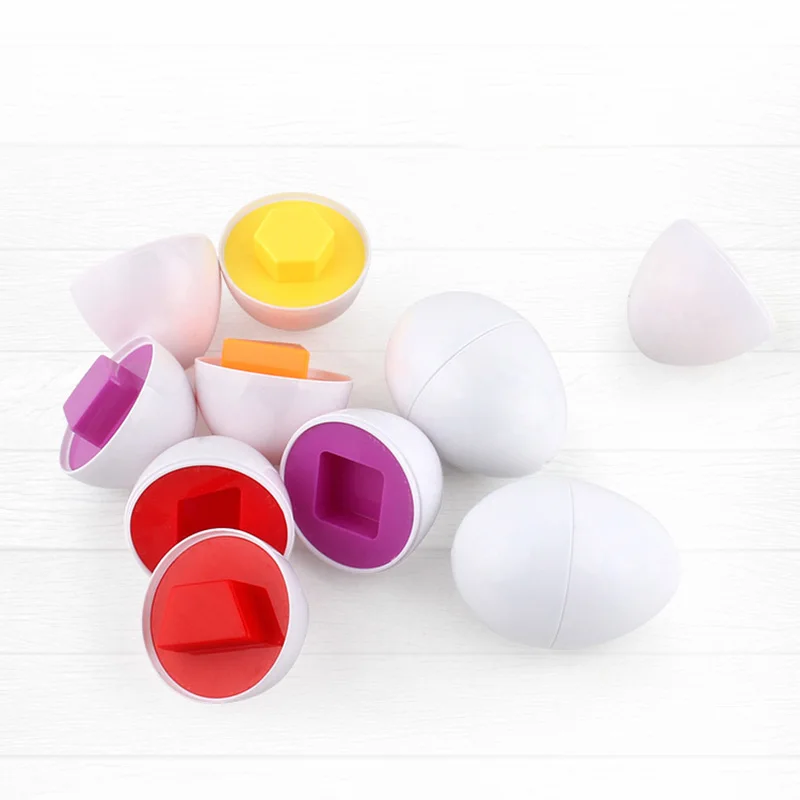 6Pcs Baby Learning Educational Toy Smart Egg Toy Games Shape Matching Sorters Toys Montessori Eggs Toys For Kids Children 2 3 4T