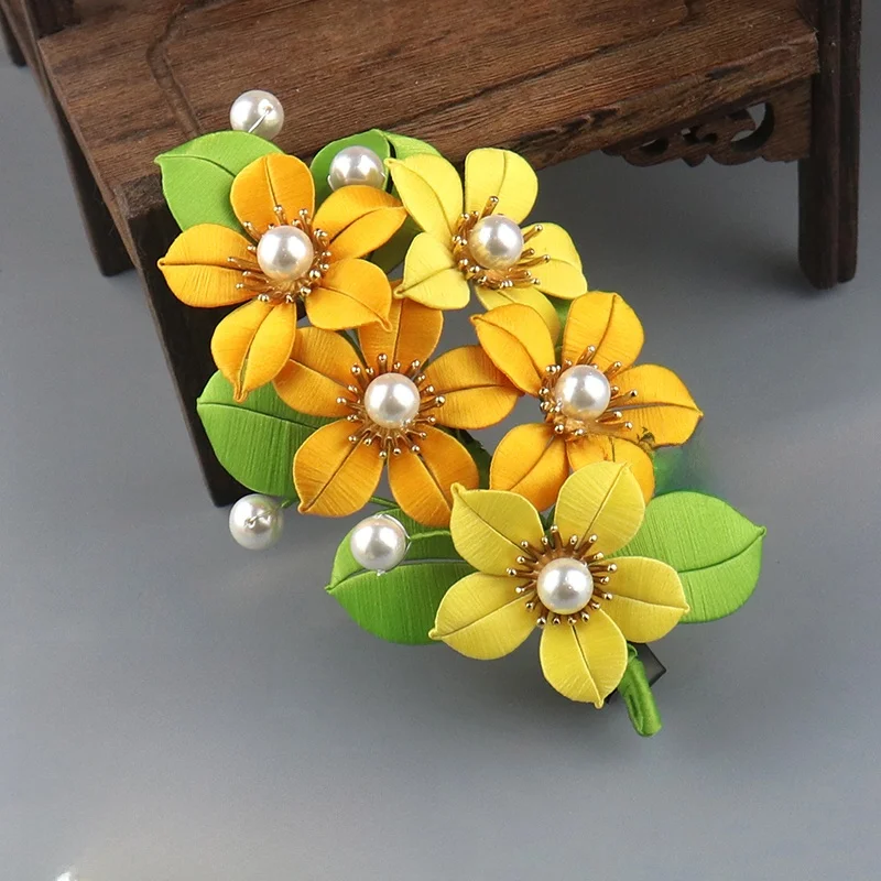 オリジナル手作り織物花素材キット漢服ヘアアクセサリーDIY Crt Workop Neighbors Little Piano Youth Sle