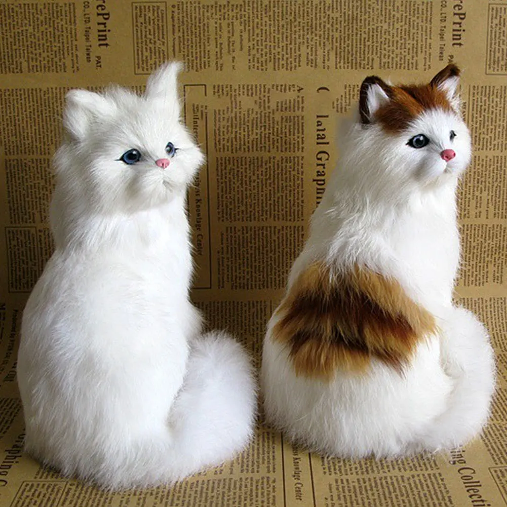 Simulation Mini Cat Cute Plush Cats Toy Children Birthday Gifts Creative Imitation Cat Ornaments Home Decoration Supplies