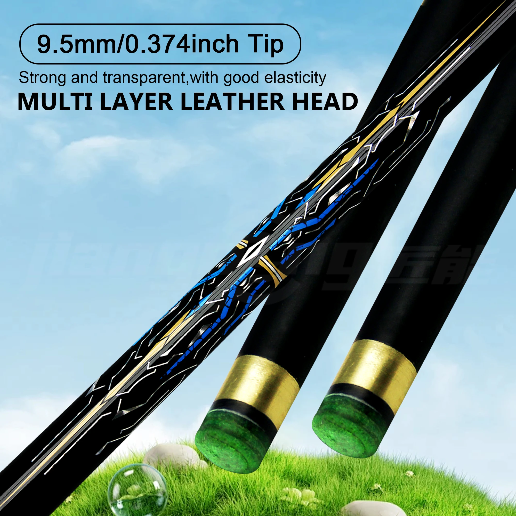 hit productHigh-endHot Sale Glass Fiber Pool Cue - 9.5mm Tip Uni-loc Joint 1/2 Split Billiard Stick for Beginners