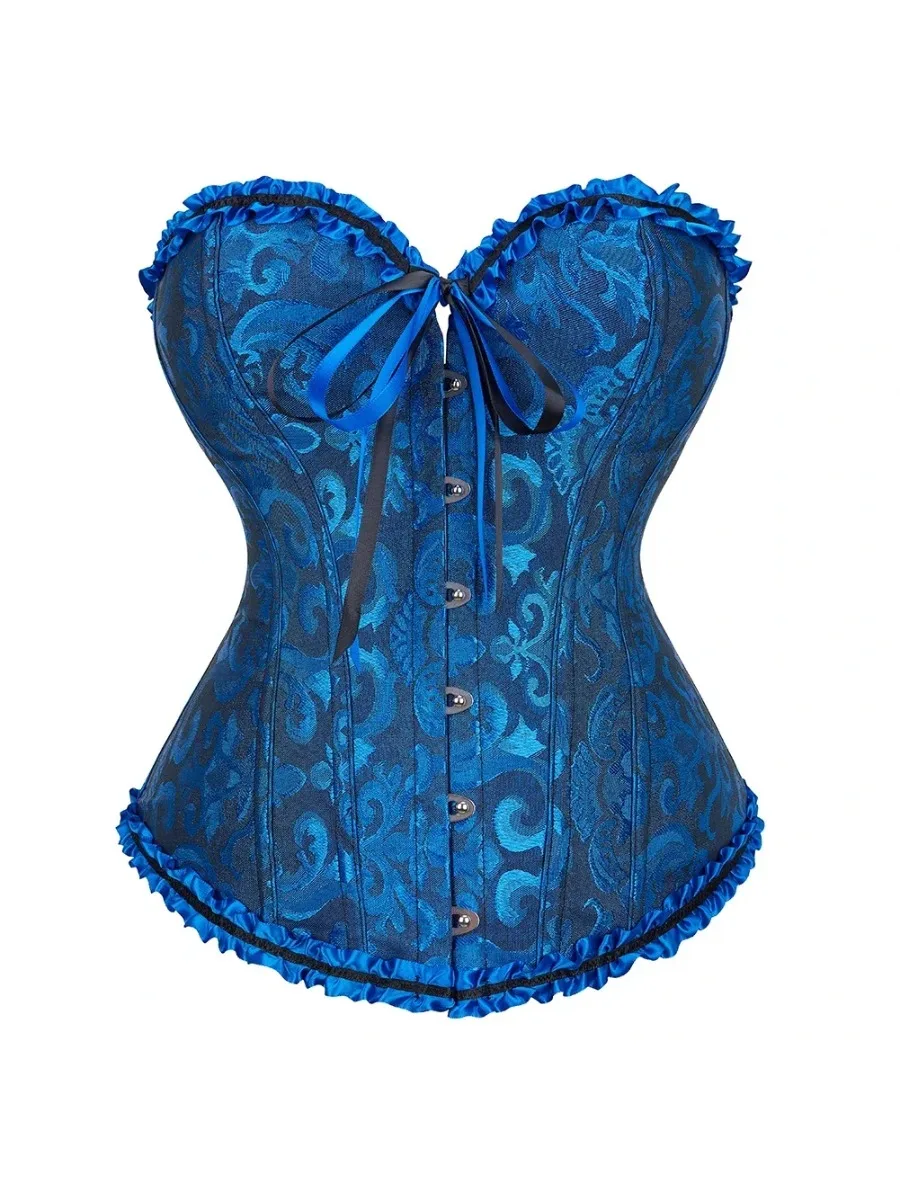 Women Sexy Corsets Bustiers Floral Lace Tops Shapewear Vintage Corset Gothic Satin Lingerie Corselet Overbust XS - 6XL