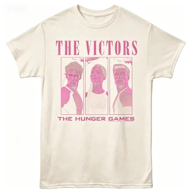 The Hunger Games The Victors Trio Portrait Graphic T-Shirt, Unisex Retro Movie Fan Casual Cotton Short Sleeve Tee